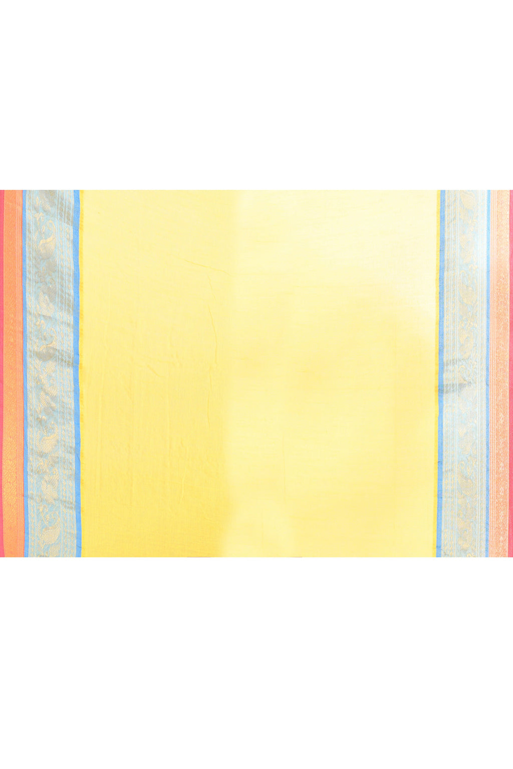 Piyari Fashion Women's Yellow Embellished Zari Border Cotton Saree | Grocsy