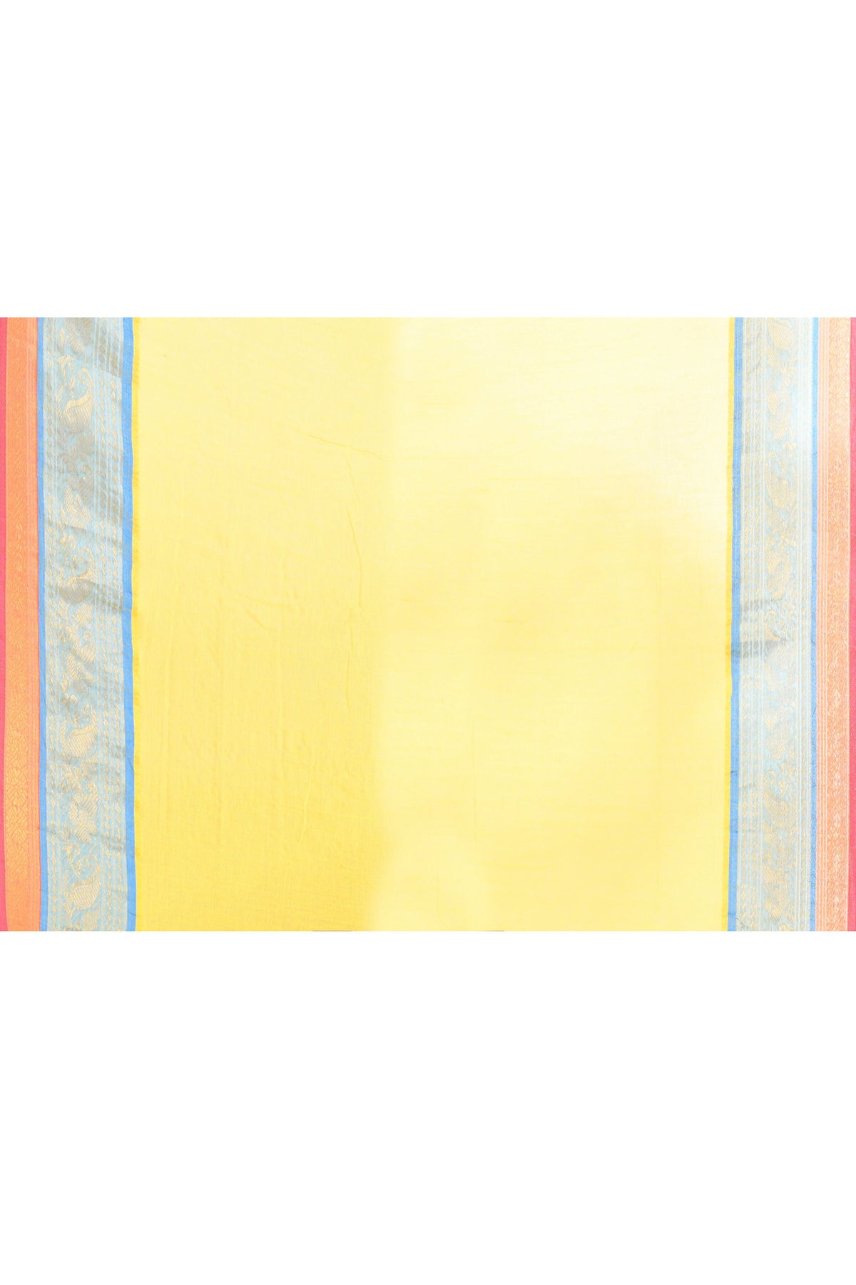 Piyari Fashion Women's Yellow Embellished Zari Border Cotton Saree | Grocsy