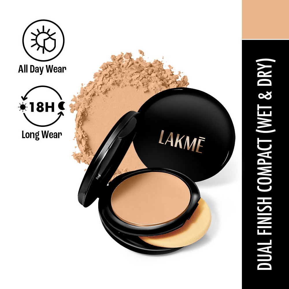 Lakme Unreal Dual Cover Pressed Powder - 03 Golden Sand | Grocsy
