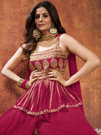 Myra Pink Georgette Embroidered Designer Suit | Grocsy