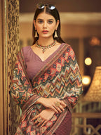 Myra Multicolour Gorgette Designer Saree | Grocsy