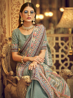 Myra Multicolour Gorgette Designer Saree | Grocsy
