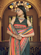Myra Multicolour Gorgette Designer Saree | Grocsy