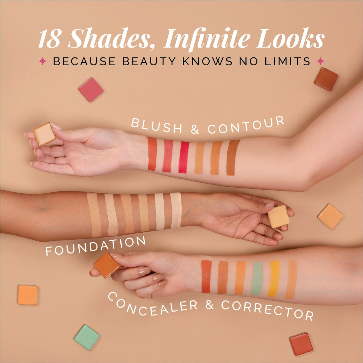Aflairza One for All Palette, 4-in-1 Foundation, Concealer, Blush & Contour, All-in-One Face Palette for Effortless Beauty 56g | Grocsy
