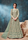 Anaita Light Green Embroidered Net Anarkali Suit | Grocsy