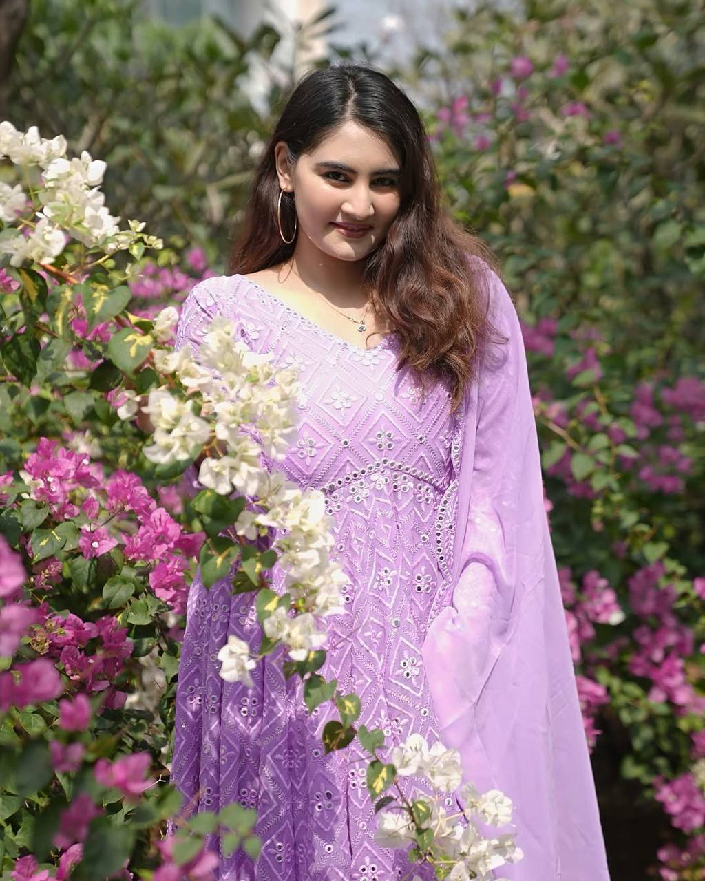 Yash Enterprise Purple Heavy Chinon Embroidery Party Wear Suit | Grocsy