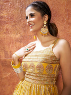 Myra Yellow Georgette Embroidered Designer Suit | Grocsy