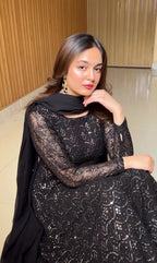 Yash Enterprise Black Fux Georgett Party Wear Salwar Suit | Grocsy