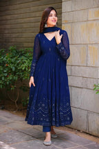Yash Enterprise Whispering Breeze Georgette Embroidered Suit Set | Grocsy