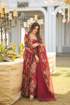 Yash Enterprise Multicolor Georgette Salwar Suit Floral Printed And Sequin Embroidery | Grocsy