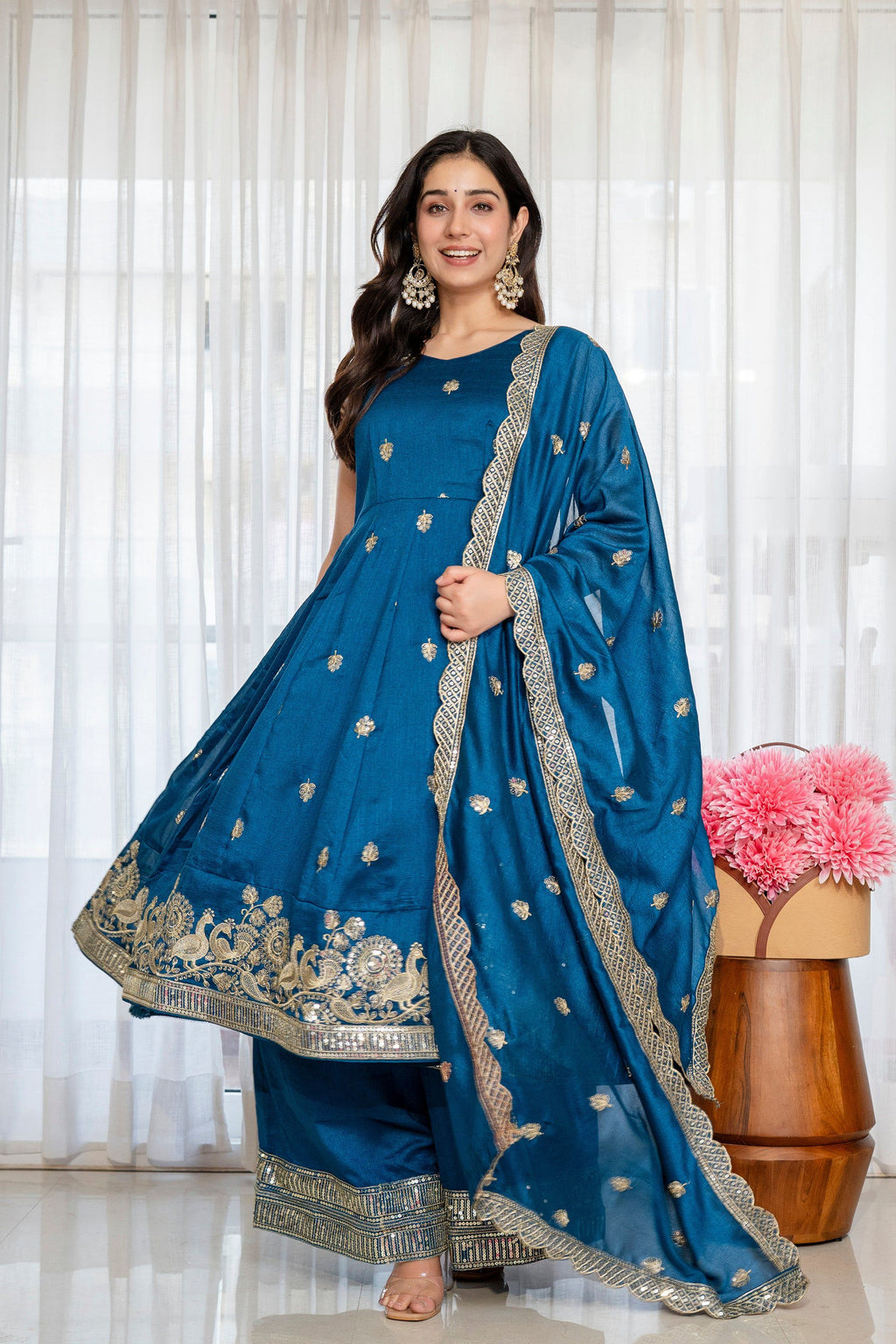 Yash Enterprise Rama Simmar Silk Party Wear Embroidery Suit Set | Grocsy