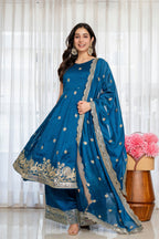 Yash Enterprise Rama Simmar Silk Party Wear Embroidery Suit Set | Grocsy