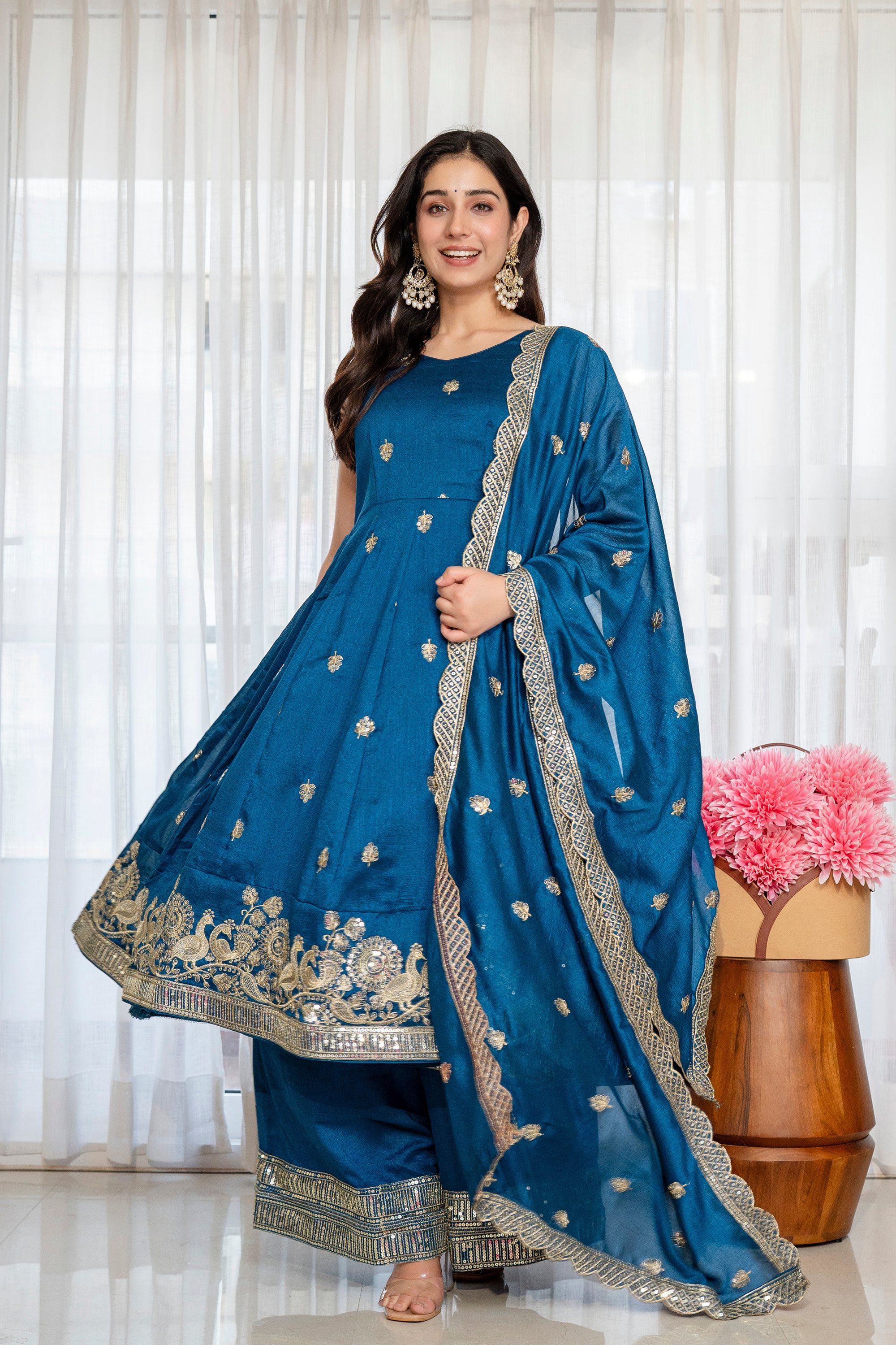 Yash Enterprise Rama Simmar Silk Party Wear Embroidery Suit Set | Grocsy