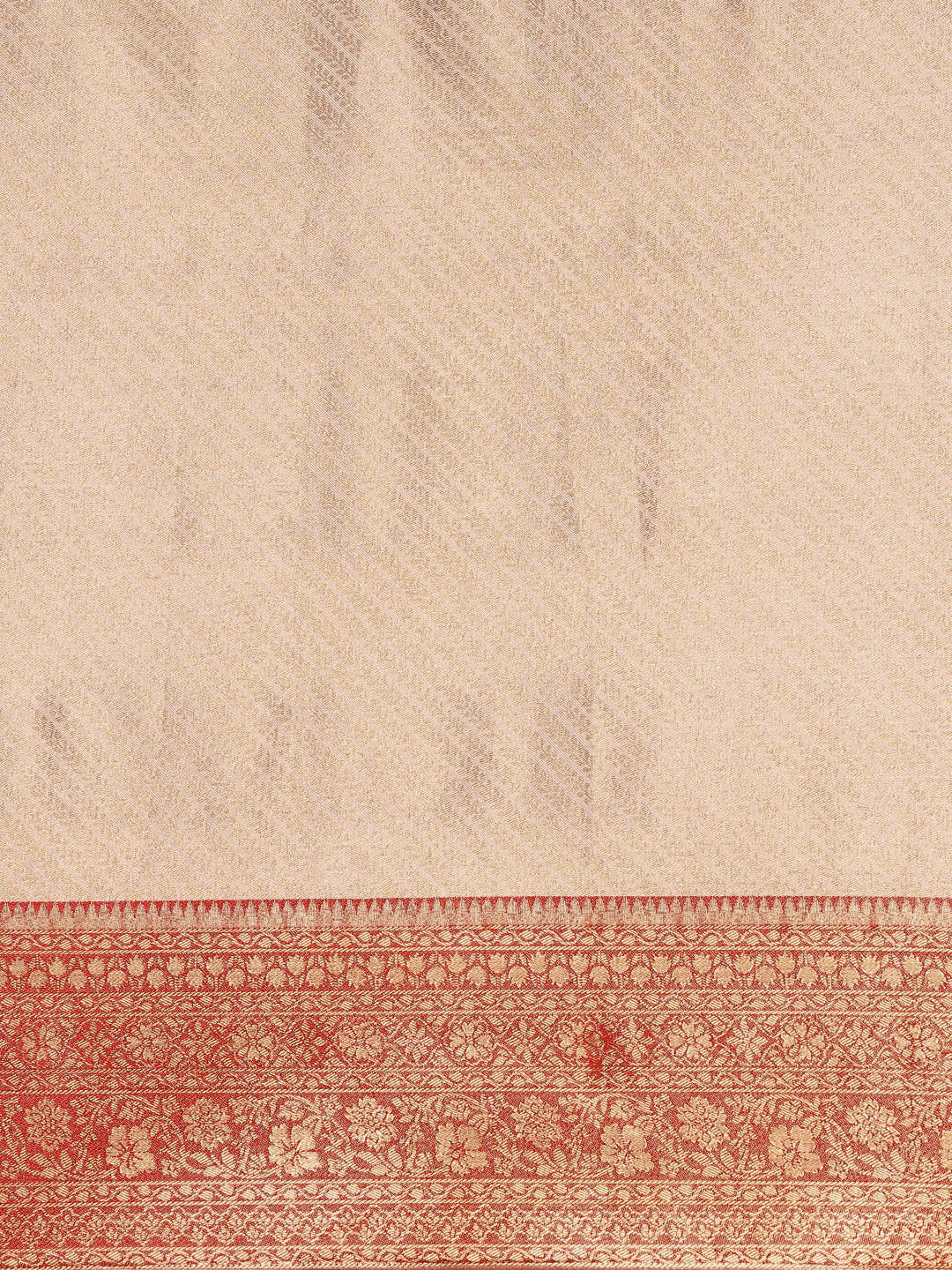 Saree Mall Off White & Red Woven Design Zari Silk Blend Banarasi Saree | Grocsy