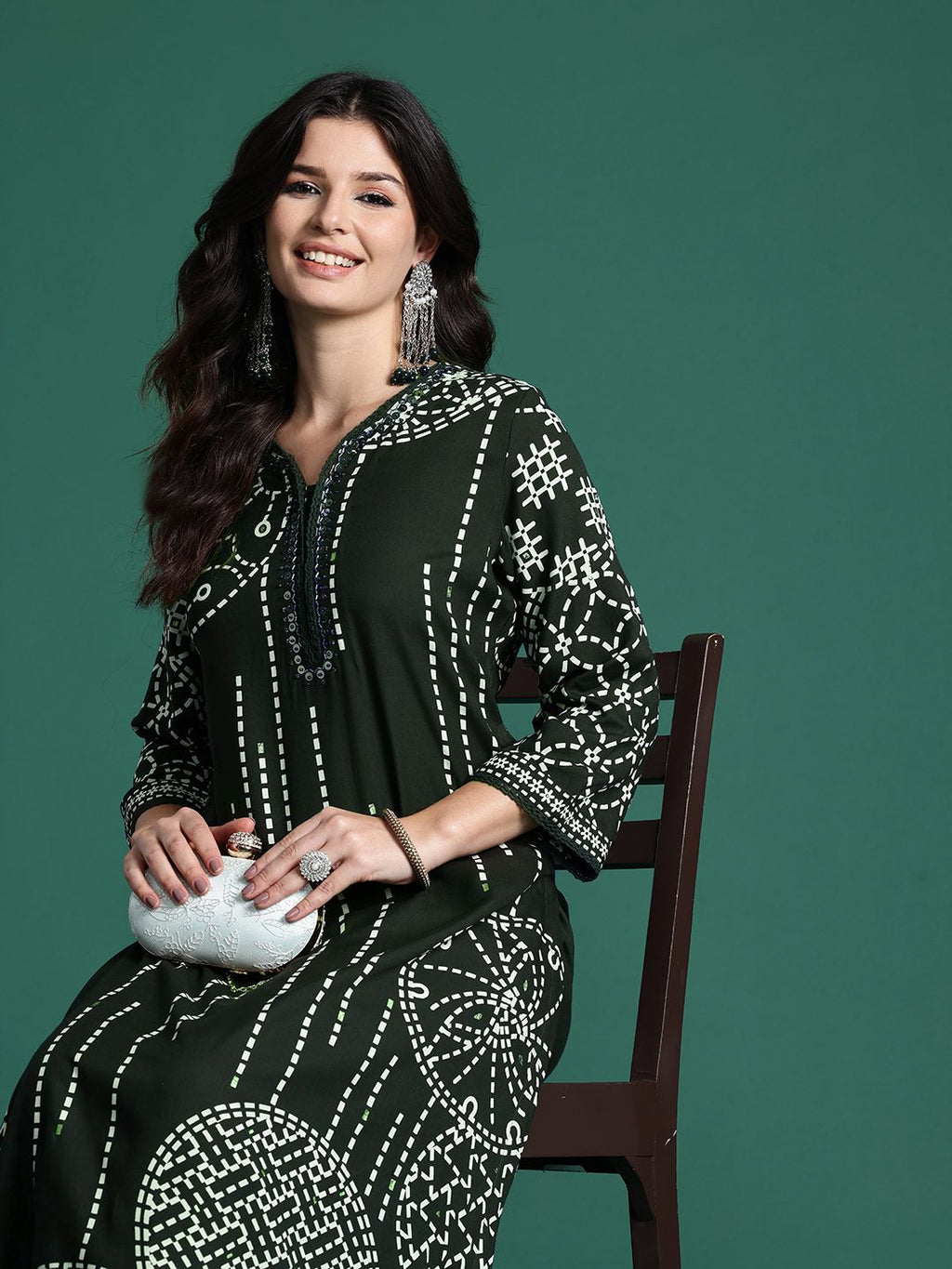 Indo Era Printed Beads & Stones Kurta with Trousers | Grocsy