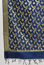 Mominos Fashion Moeza Women's Banarsi Silk Floral Woven Design Navy Blue Dupatta | Grocsy