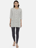Souchii Grey Solid Slim-Fit Ankle-Length Leggings | Grocsy