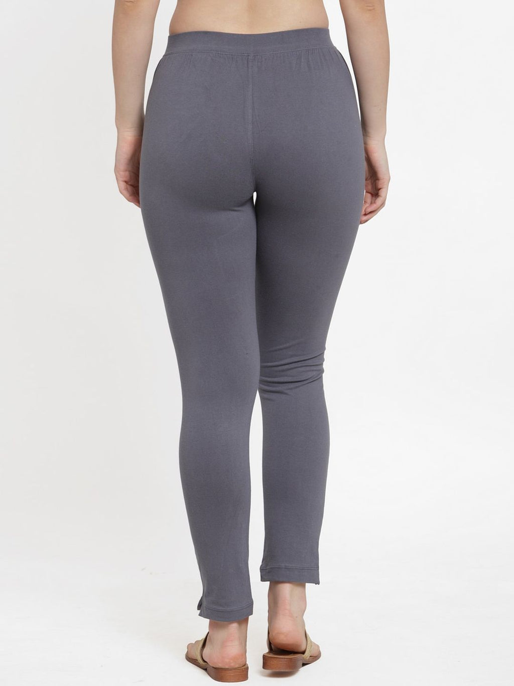 TAG 7 Women Pack Of 2 Solid Straight-Fit Ankle-Length Leggings | Grocsy