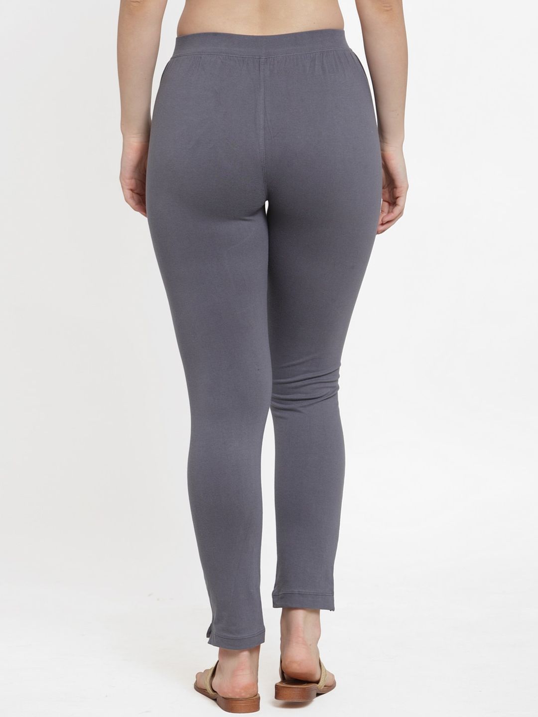 TAG 7 Women Pack Of 2 Solid Straight-Fit Ankle-Length Leggings | Grocsy