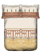 MYTRIDENT Road To Jaipur Brown Cotton 210 TC King Bedsheet & 2 Pillow Covers | Grocsy