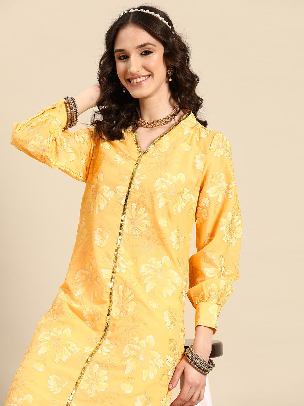 Sangria Women Ethnic Motifs Printed Kurta with Palazzos | Grocsy