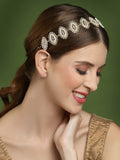 Panash Gold-Toned & White Embellished Hairband | Grocsy