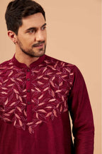 Leafy Designer Men's kurta by Hilo Design | Grocsy