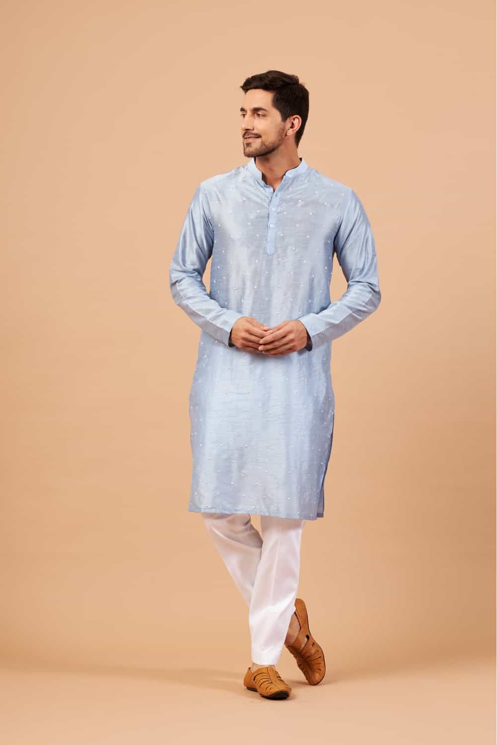 Viva Dot Designer Men's Kurta by Hilo Design | Grocsy