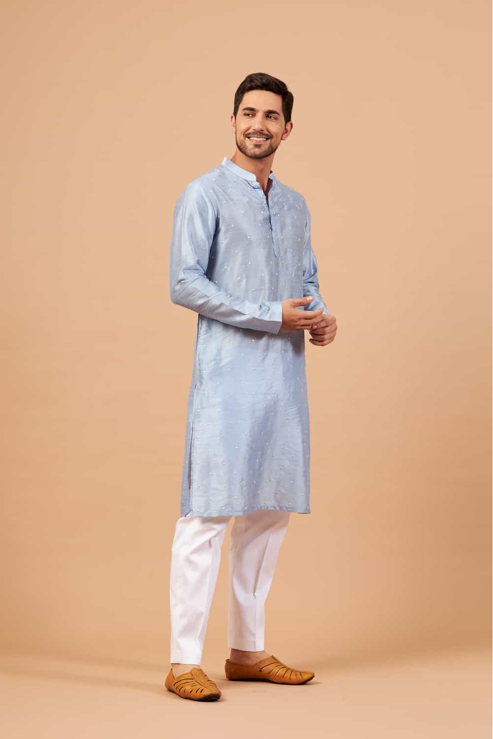 Viva Dot Designer Men's Kurta by Hilo Design | Grocsy