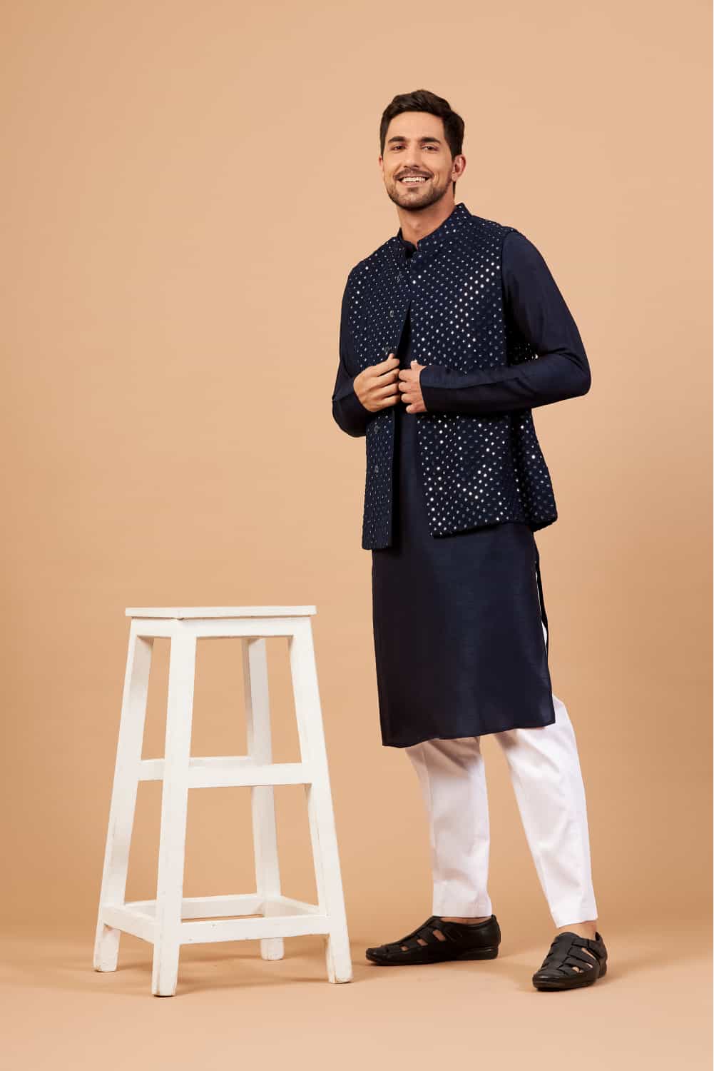 Rolack Designer Men's Nehru Jacket by Hilo Design | Grocsy