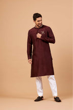 Adira Gold Zari Embroidered Kurta by Hilo Design | Grocsy