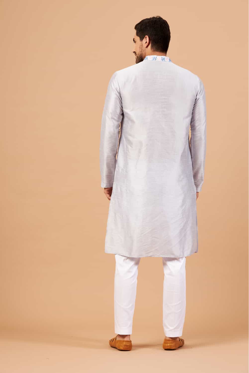 Manatee Basik Kurta Cadet Grey Coloured by Hilo Design | Grocsy