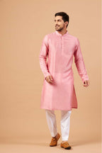 Pink Plain Kurta by Hilo Design | Grocsy