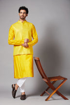 Yellot Designer Men's Nehru Jacket by Hilo Design | Grocsy