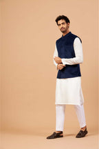 Bluvet Designer Men's Nehru jacket by Hilo Design | Grocsy