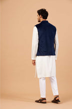 Bluvet Designer Men's Nehru jacket by Hilo Design | Grocsy