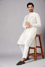 Ecru Basik Kurta by Hilo Design | Grocsy