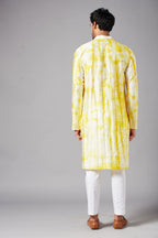 Tintlo Yellow Tie & Dye Kurta by Hilo Design | Grocsy