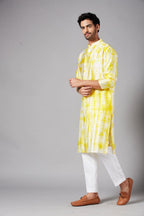 Tintlo Yellow Tie & Dye Kurta by Hilo Design | Grocsy