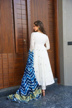 Yash Enterprise White Roman Silk Embroidery Party Wear Suit Set | Grocsy