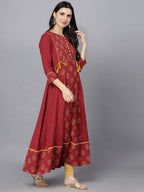 HERE&NOW Women Ethnic Motifs Printed Anarkali Kurta | Grocsy