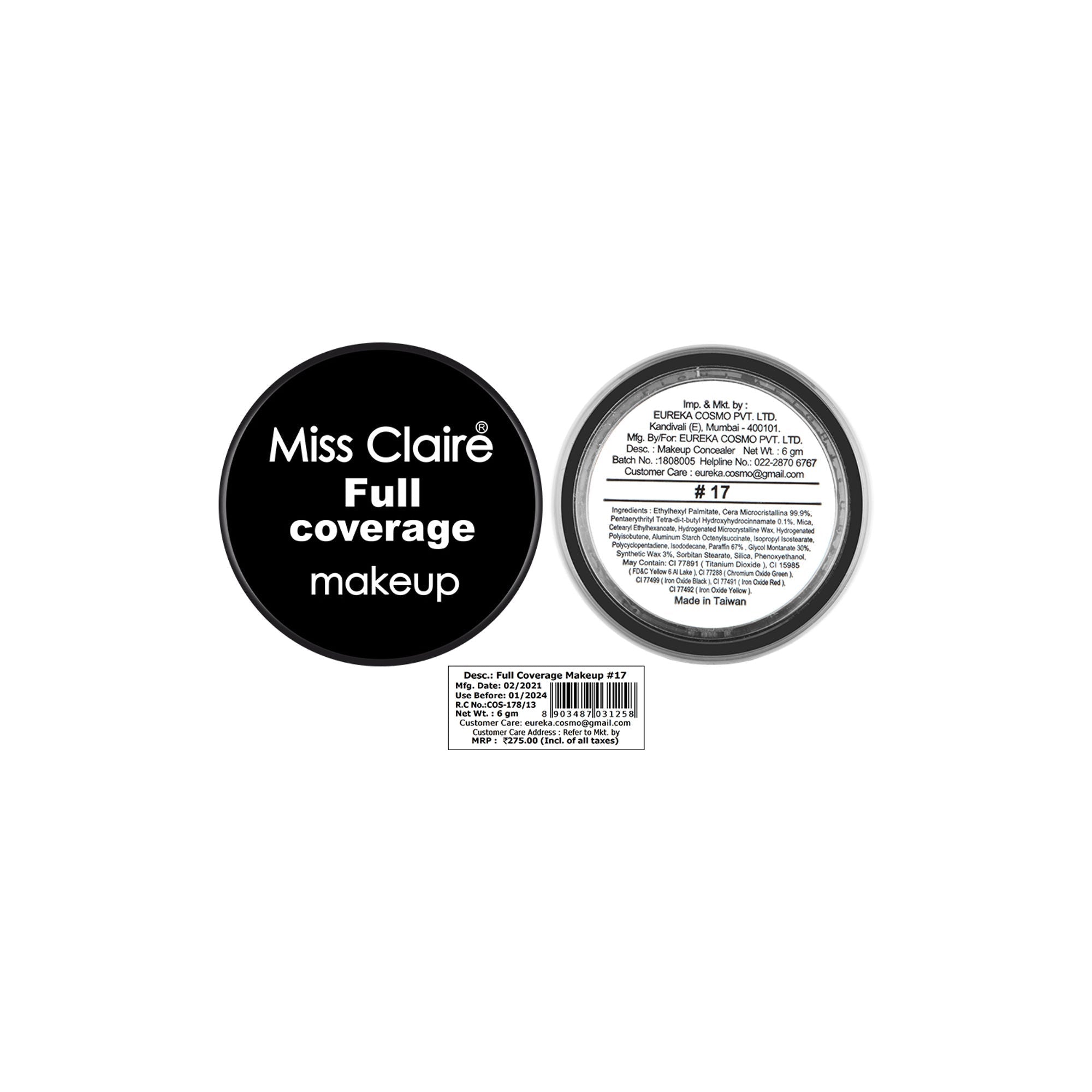 Miss Claire Full Coverage Makeup + Concealer - 17 | Grocsy