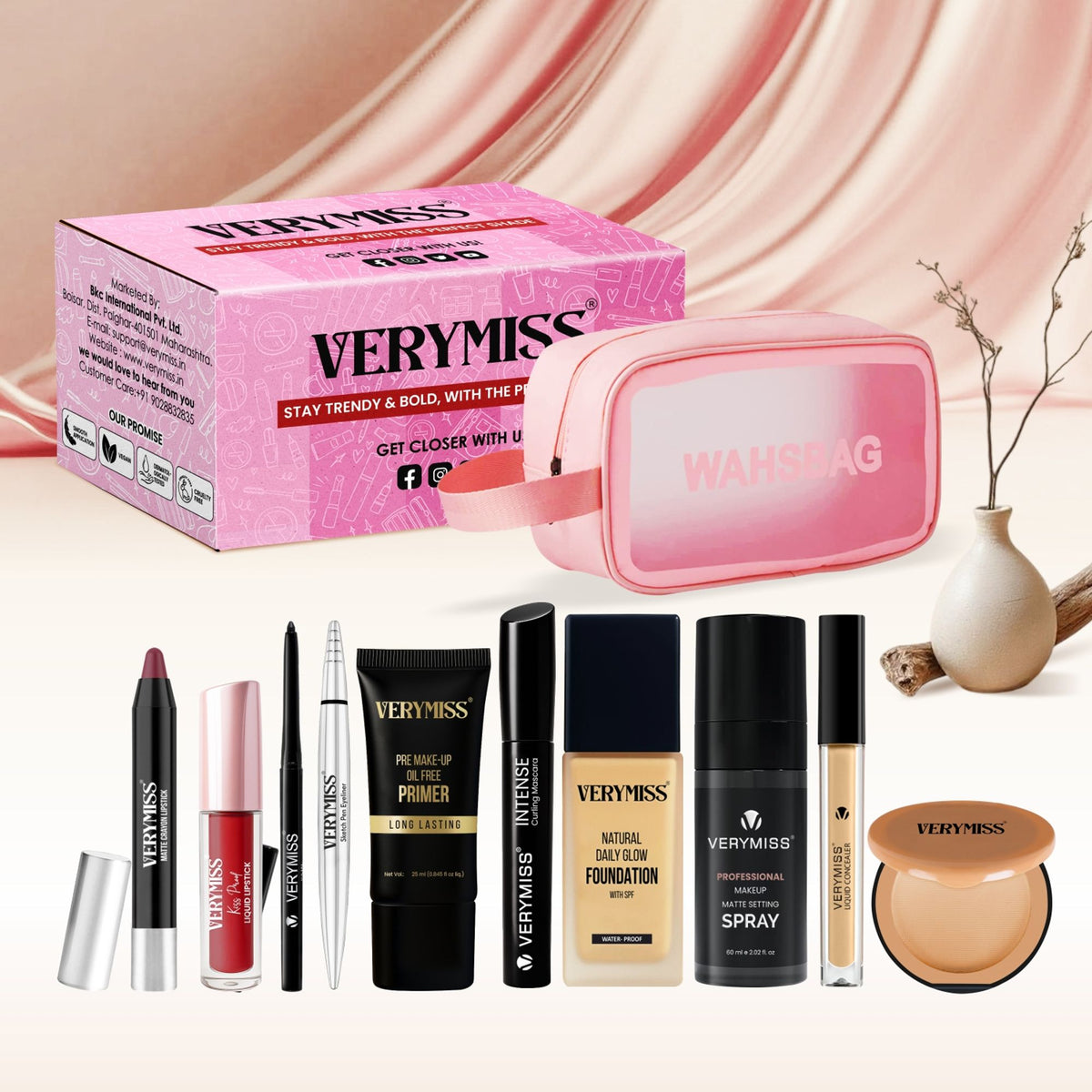 VERYMISS Ultimate Makeup Combo - 1 + Free Makeup Pouch | Grocsy