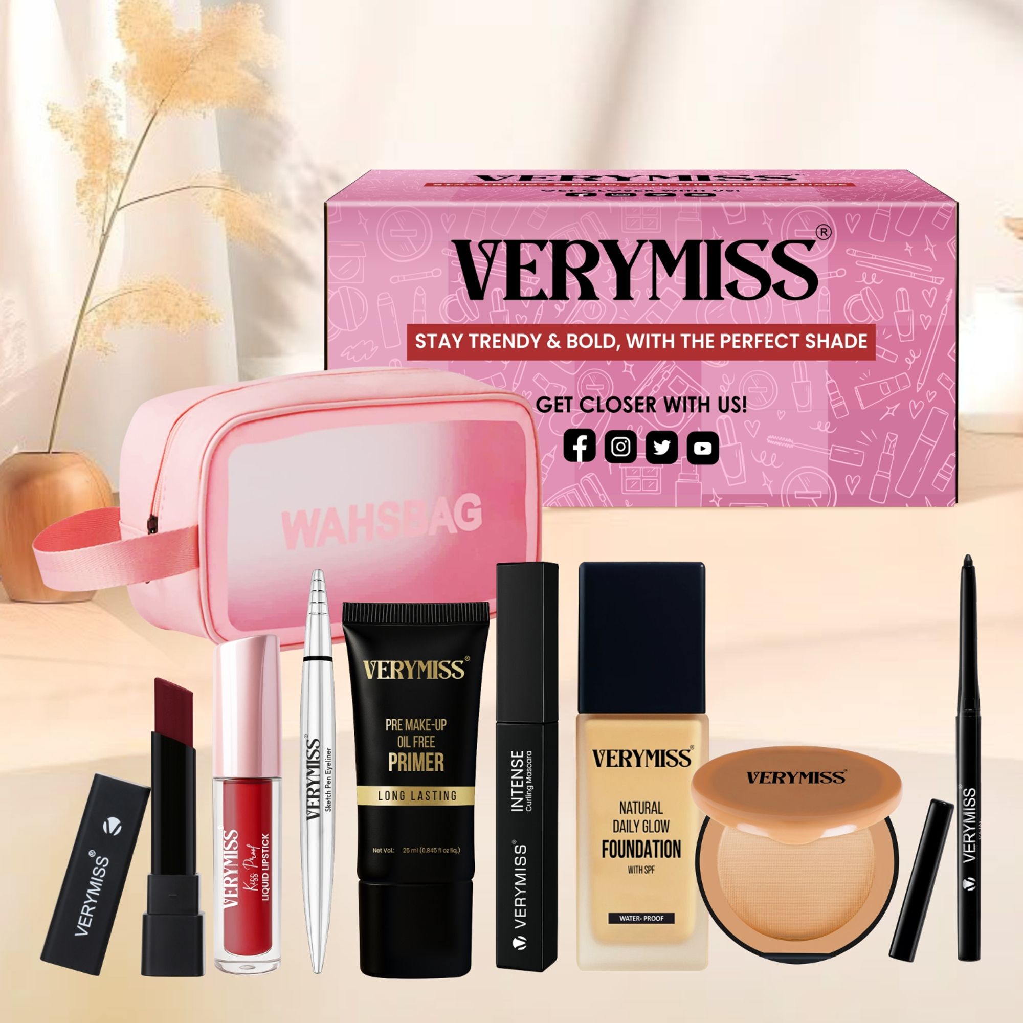 VERYMISS Ultimate Makeup Combo - 2 + Free Makeup Pouch | Grocsy