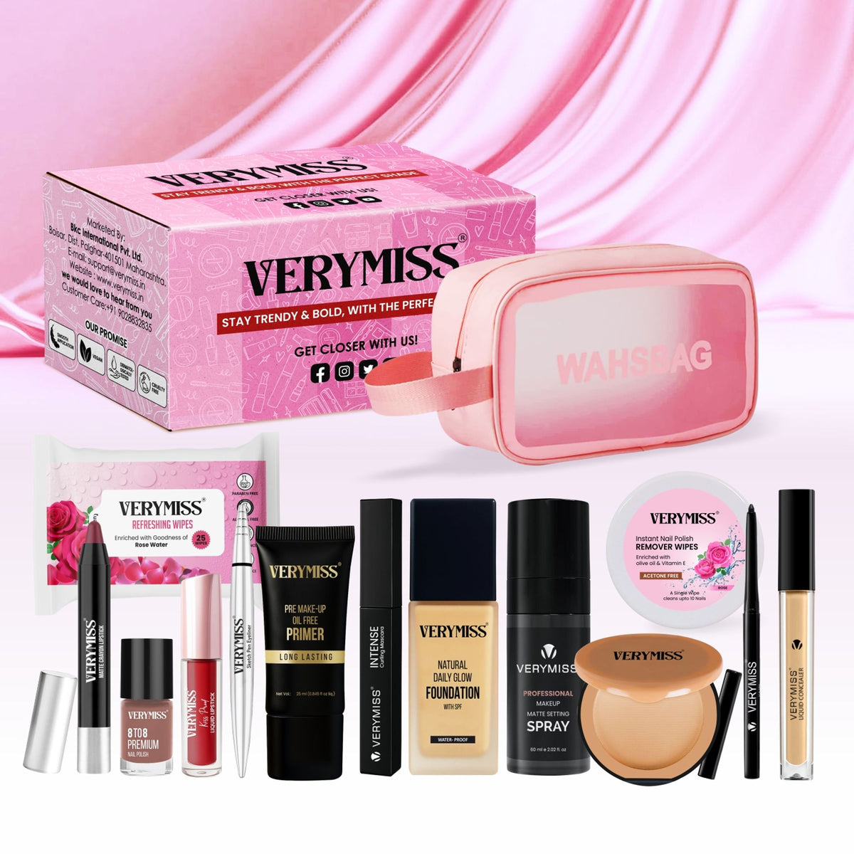 VERYMISS Ultimate Makeup Combo - 3 + Free Makeup Pouch | Grocsy