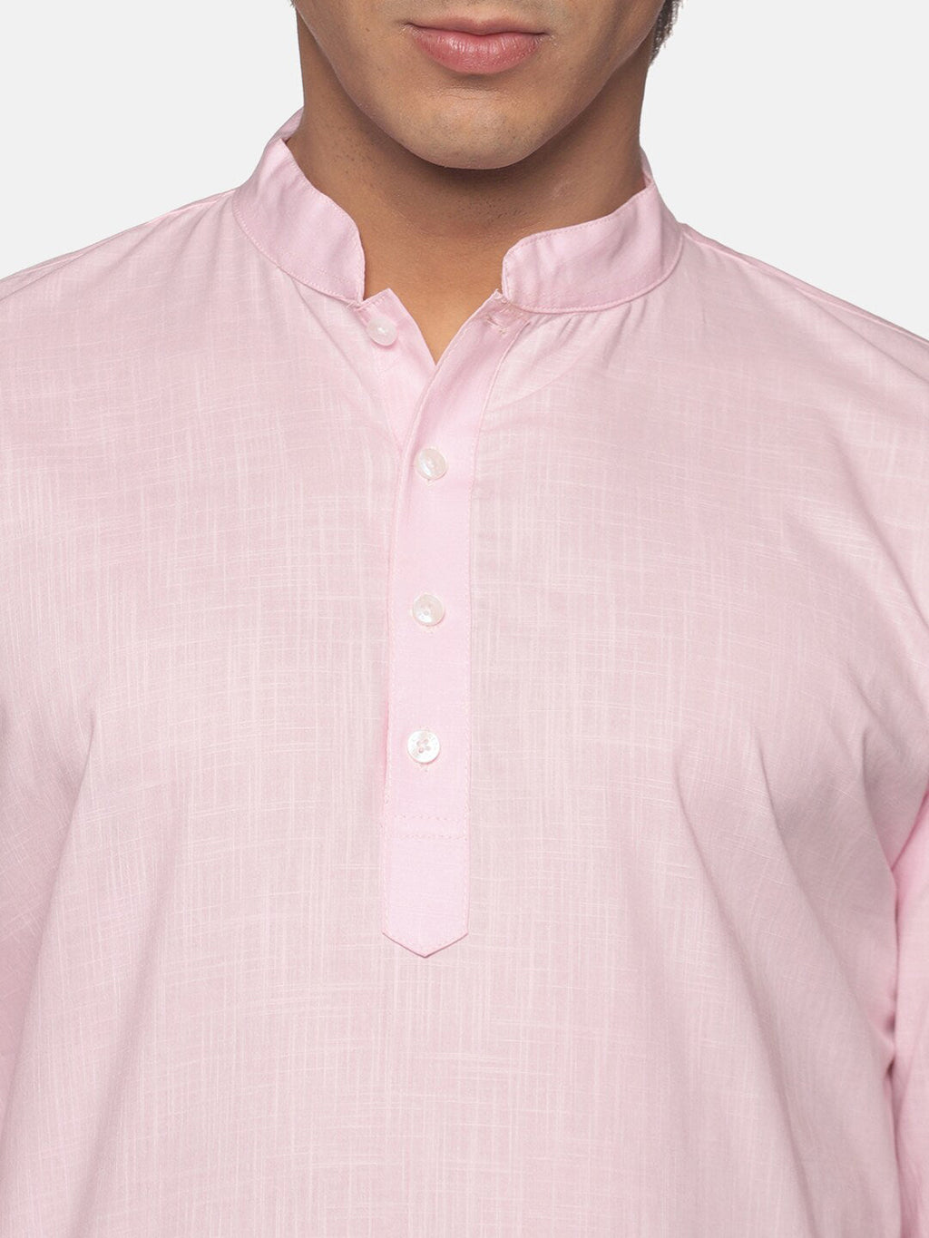 Sethukrishna Men Pink Pure Cotton Kurta with Pyjamas | Grocsy