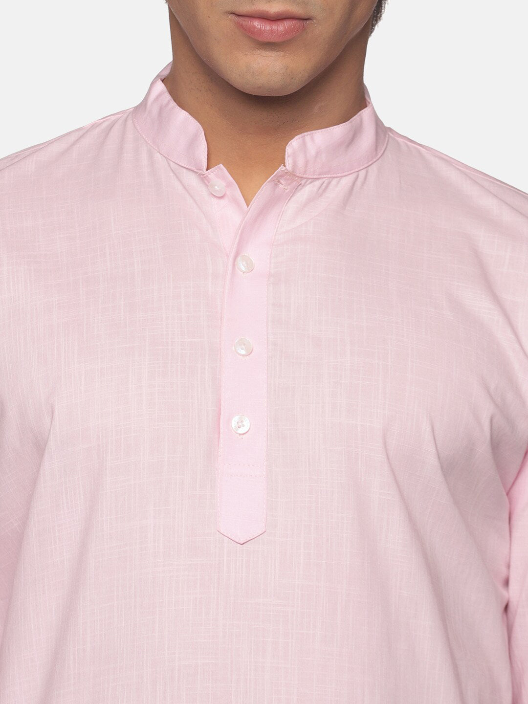Sethukrishna Men Pink Pure Cotton Kurta with Pyjamas | Grocsy