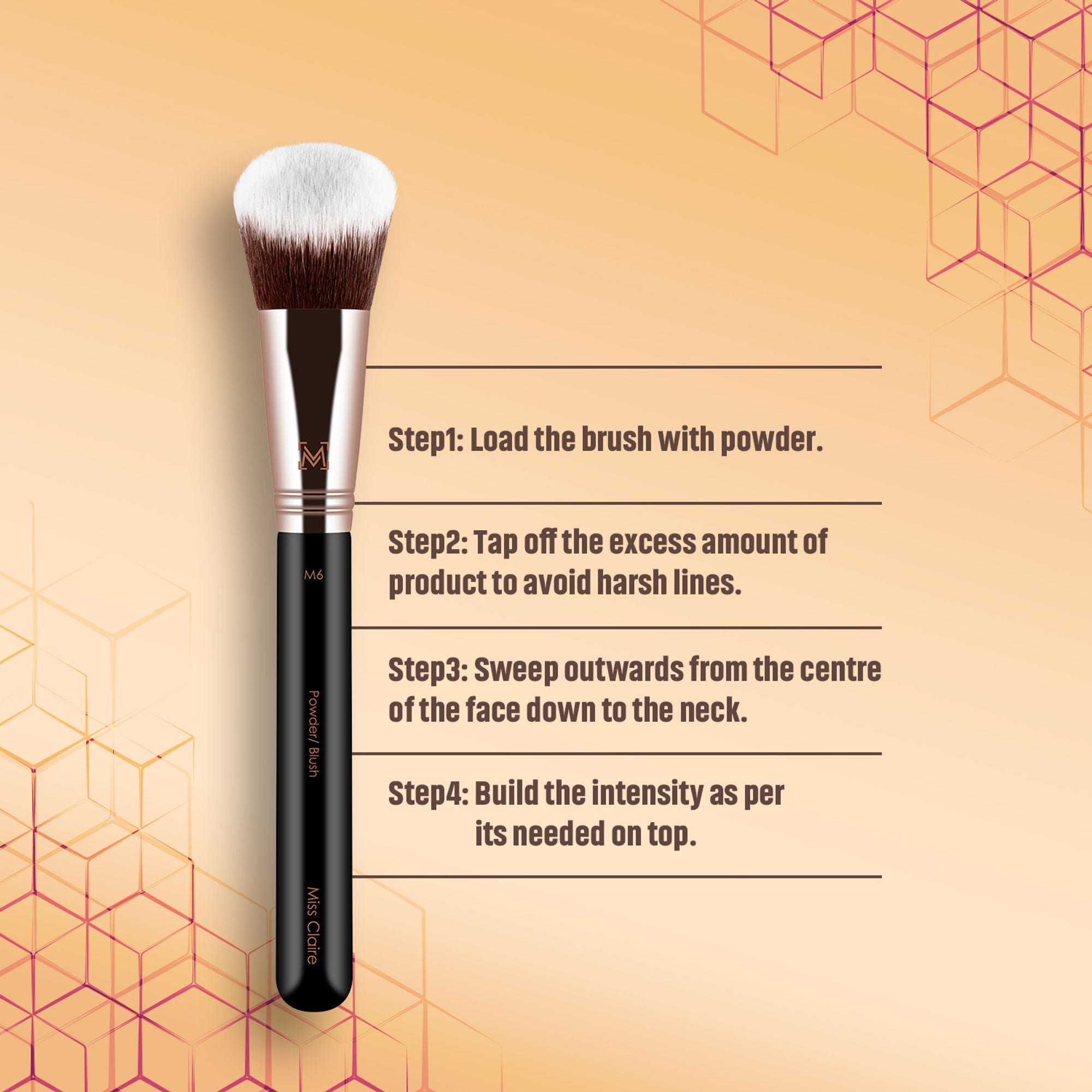 Miss Claire M6 - Powder/Blush Brush - Rose Gold | Grocsy