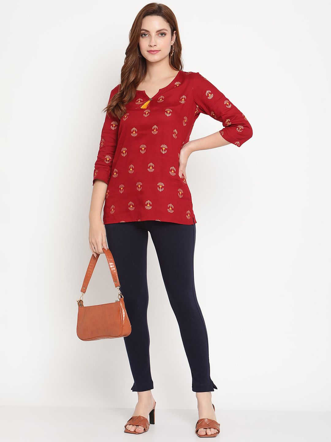 TAG 7 Women Pack of 2 Black & Navy Blue Solid Kurti Pants | Grocsy
