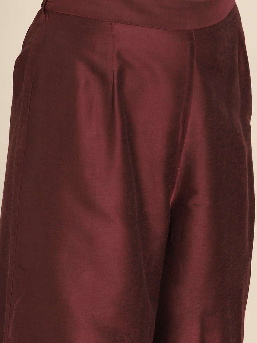 All About You Women Velvet Finish Woven Design Regular Kurta with Palazzos & Dupatta | Grocsy